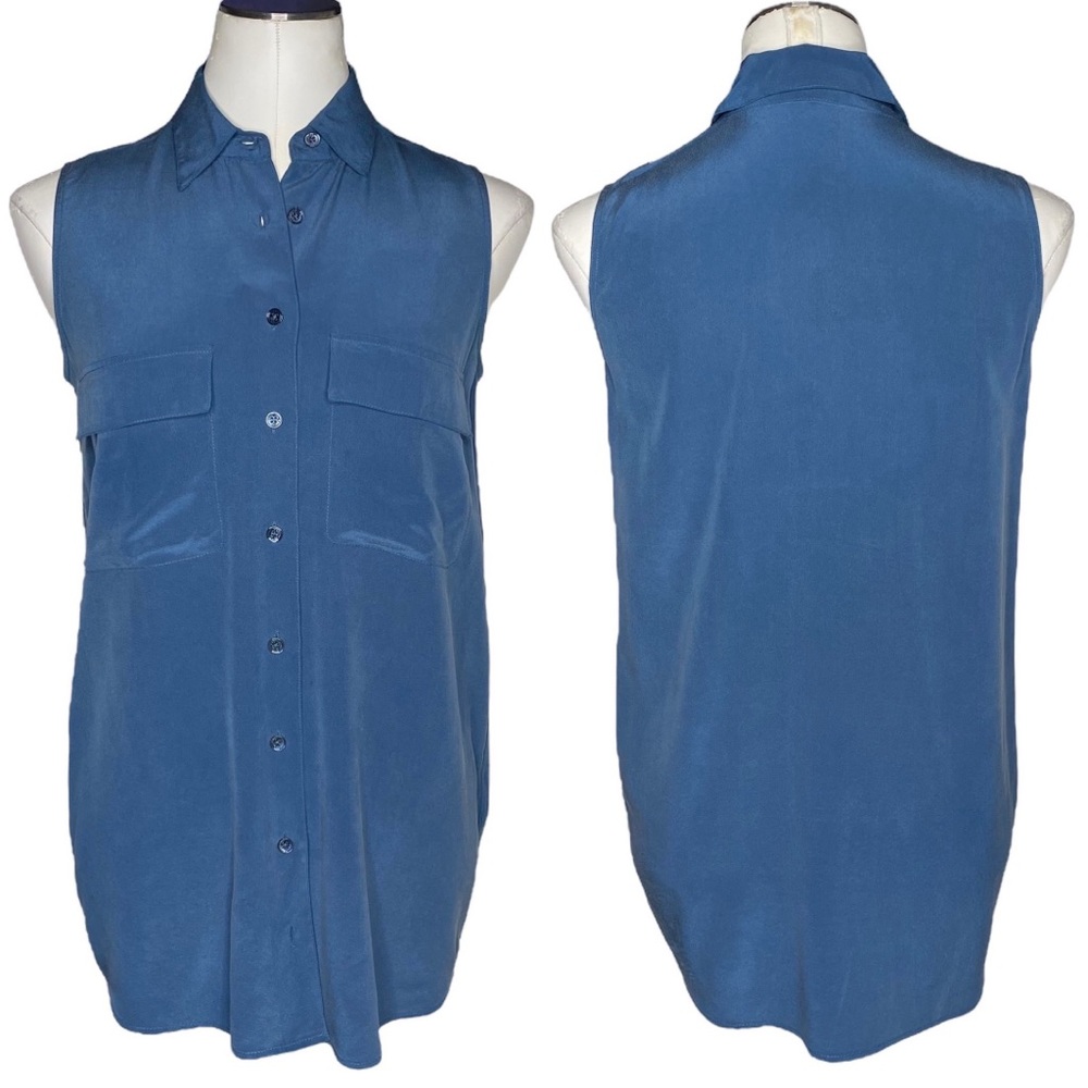 Equipment Femme Sleeveless Slim Signature Silk Top